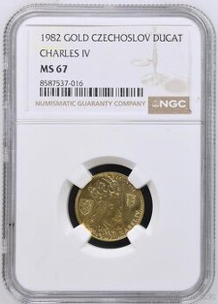 Dukát Karel IV. 1982 MS 67 - KRÁSNÝ STAV