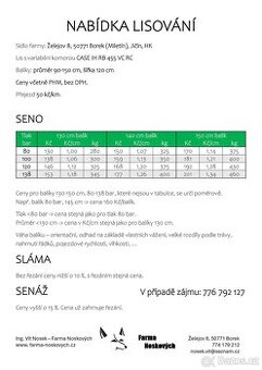 Lisování - seno/sláma/senáže