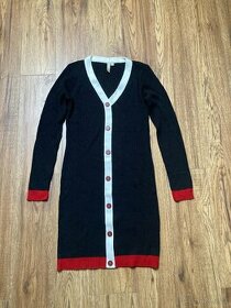 Nové černo-bílo-červené podzimní šaty (vel. 38/40) - 1