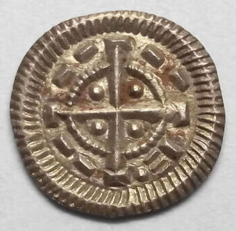 Stříbrná mince 12. stol. Béla II. Arpádovec