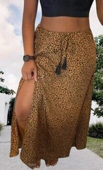 Shein leopardí maxi sukně - NOVÁ
