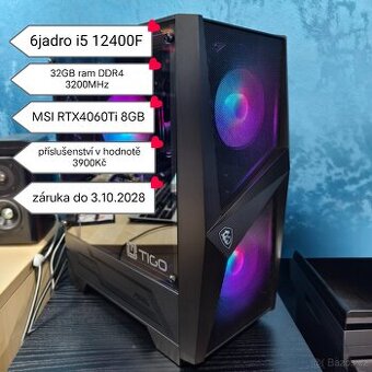 6ti jádro i5 12400F, 32GB, RTX4060Ti + příslušenství v ceně