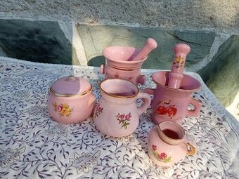 Sada růžového miniporcelánu - 5ks