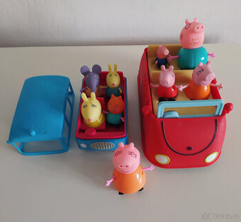 Peppa pig - zvukové autíčko, autobus, figurky