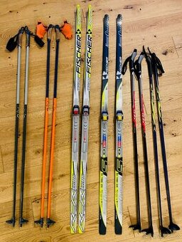 Set - juniorské běžecké lyže+ boty+hůlky, 2x, vše v jednom