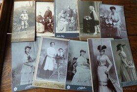 Staré kabinetní fotografie, kabinetky, móda, vojáci, děti...