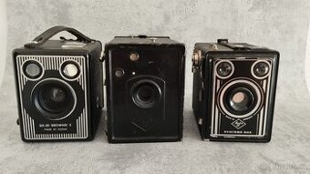 3ks staré historické fotoaparáty do sbírky, dekorace