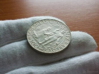 Stříbrná 100 Koruna 1948 Univerzita Karlova