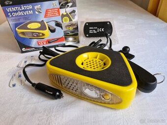 ventilátor 12V s OHŘEVEM  + LED svítilna