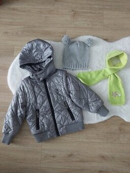 Bunda 2v1, čepice a ZDARMA šála vel. 98-104