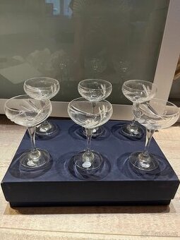 Sada skleniček Bohemia Crystal – broušené, nové, 6 ks