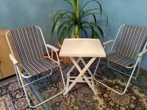 zahradní nábytek - skládací stolleček + židle