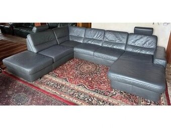 Moderní kožená sedací souprava ve tvaru U, 3797 - 1