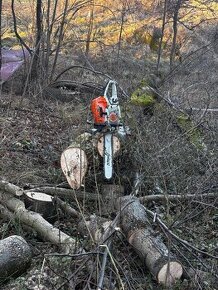 Kácení stromů, štípání dříví, vysekávání porostu