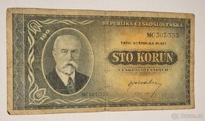 Státovka 100 Kčs z roku 1945, série MC