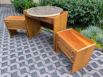 Retro set Femina - noční stolky, toaletka, zrcadlo