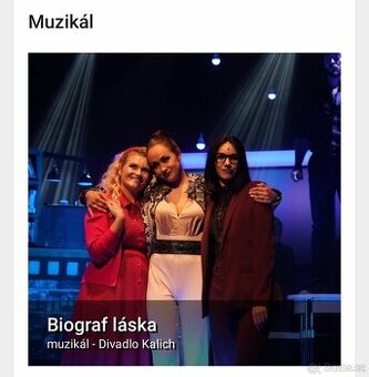 2 vstupenky na muzikál Biograf láska