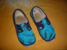 Dětské modré manšestrové bačkůrky, 16,5 cm