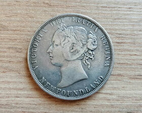 Kanada stříbro 50 Cents 1874 Newfoundland stříbrná mince - 1