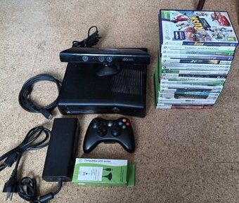Xbox 360 s HDD,kinect ovladac a 20 her