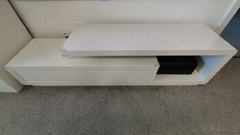 TV stolek, bílý, lesklý, 170x45x40