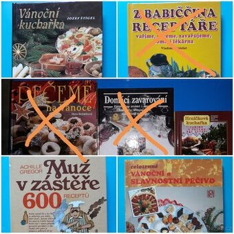 Knihy - kuchařky, vyšívání a nápady do bytu