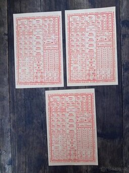 Staré potravinové lístky-3 archy uplné