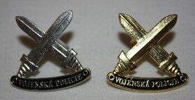 Policie Vojenská, klopový odznak, zkřížené meče VP