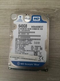 WD BLUE 640GB 5,4K 8MB SATA II 2,5'' WD6400BPVT - 1