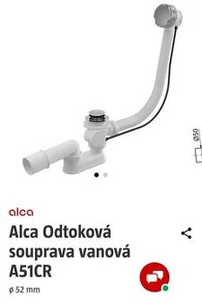 Vanový sifon (Alcaplast A51CR) - nový, vybalený - 1