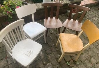 Staré retro masivni židle TON