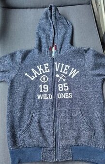 Šedá zateplená mikina vel. 158