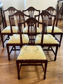 Sada 6 elegantních židlí – dřevo & čalounění