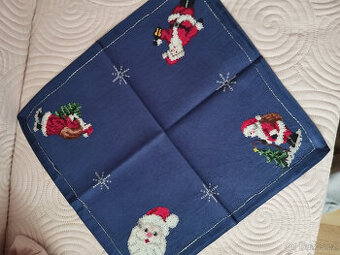 Vánoční prostírání, dečka, ruční výšivka