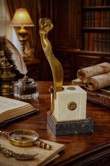 Luxusní Nůž na dopisy se stojanem - Art Nouveau