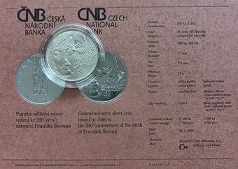 200kč ČNB - 2001 - Výročí Františka Škroupa