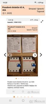 Proudové chrániče FI 40A, 60A