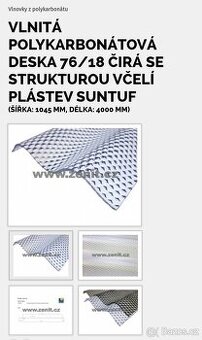 Vlnitá polykarbonátová deska 76/18 čirá se strukturou včelí