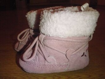 077 - Kožené capáčky NEXT vel. 0-3 měsíce NOVÉ - SLEVA 50%