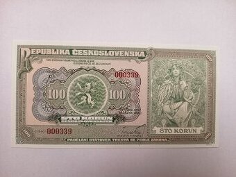 bankovka 100 kč z roku 1920