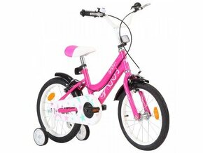 Dětské kolo 16'' černo-růžové nové