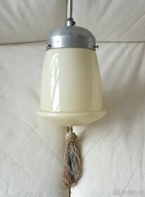 Starožitný lustr béžové stínítko se střapcem