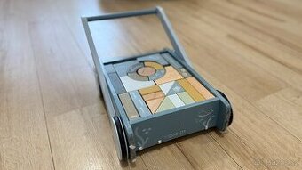 Dřevěný vozíček s kostkami - little dutch