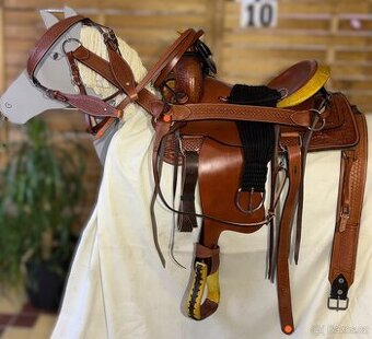 Westernový sedlový komplet 10) rezato hnědé Twist