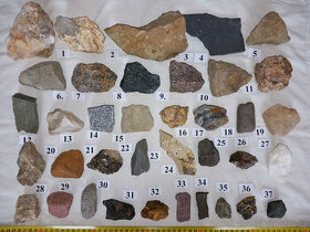 S89 Sbírka 37 ks minerálů, hornin a zkamenělin - 1