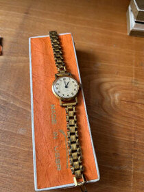 retro zlacené ruské hodinky Zarja Zaria původní krabiččka