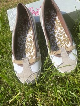 Baleríny white/khaki vel 37,5