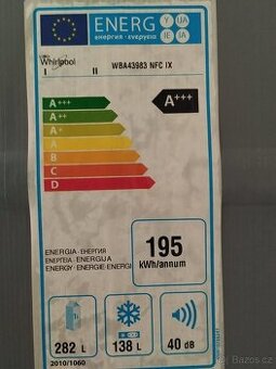 prodám kombinovanou chladničku s mrazákem WHIRLPOOL