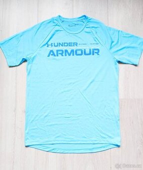 Světle modré triko Under Armour S/M pánské -