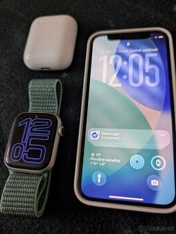 Prodám iphone 12 mini + Apple watch 7, 45mm, airpods